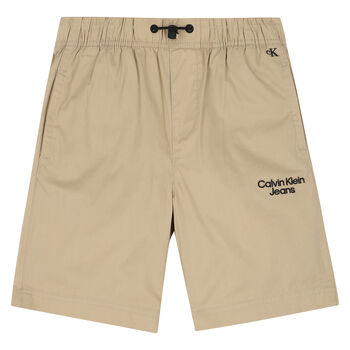 Boys Beige Logo Shorts