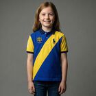 Girls Blue & Yellow Logo Polo Dress, 1, hi-res