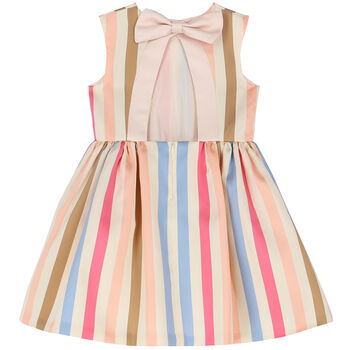 Girls Multi-Colored Striped Dress