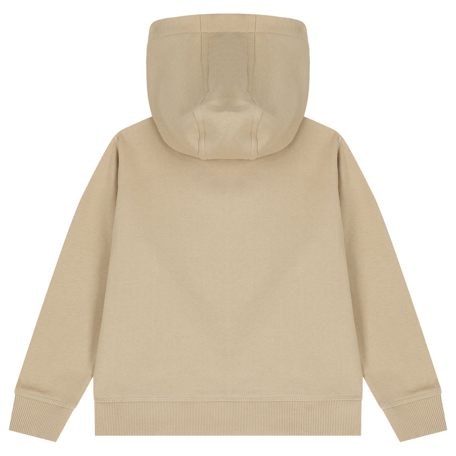 Boys Beige Logo Hooded Zip Up Top, 2, hi-res