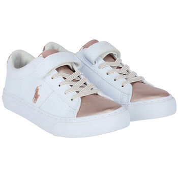 Girls White Logo Trainers