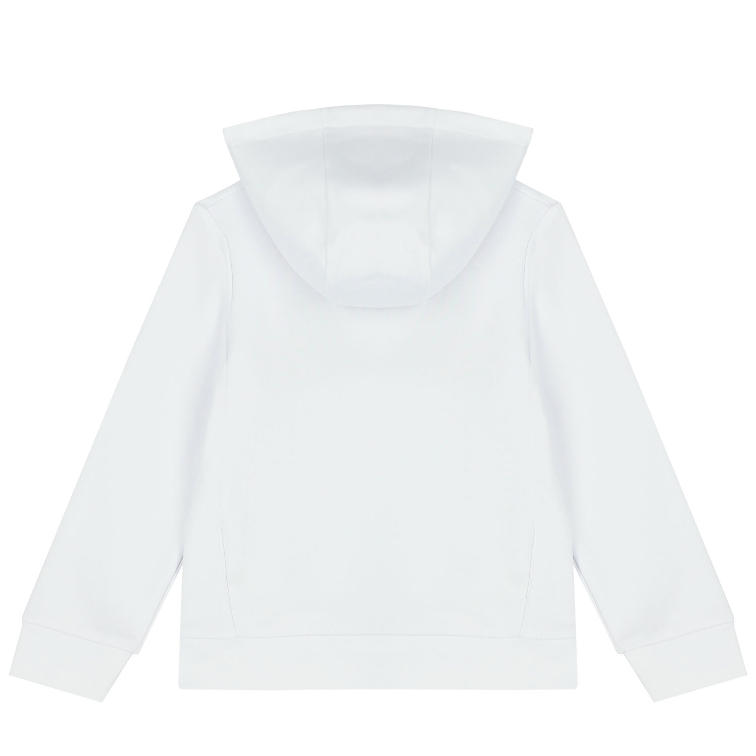 Boys White Logo Hooded Top, 1, hi-res
