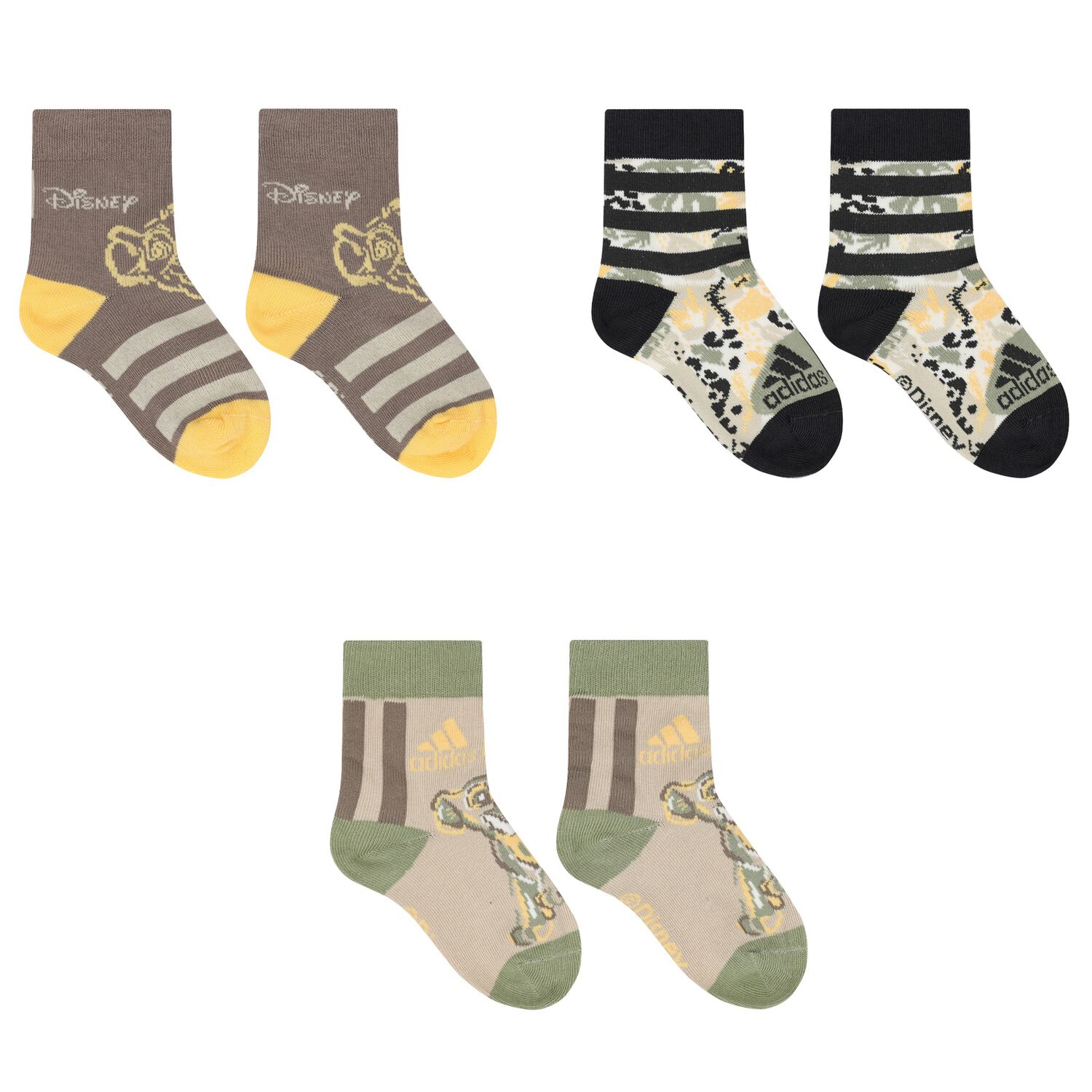 Beige, Grey & Green Logo Socks ( 3- Pack ), 1, hi-res image number null