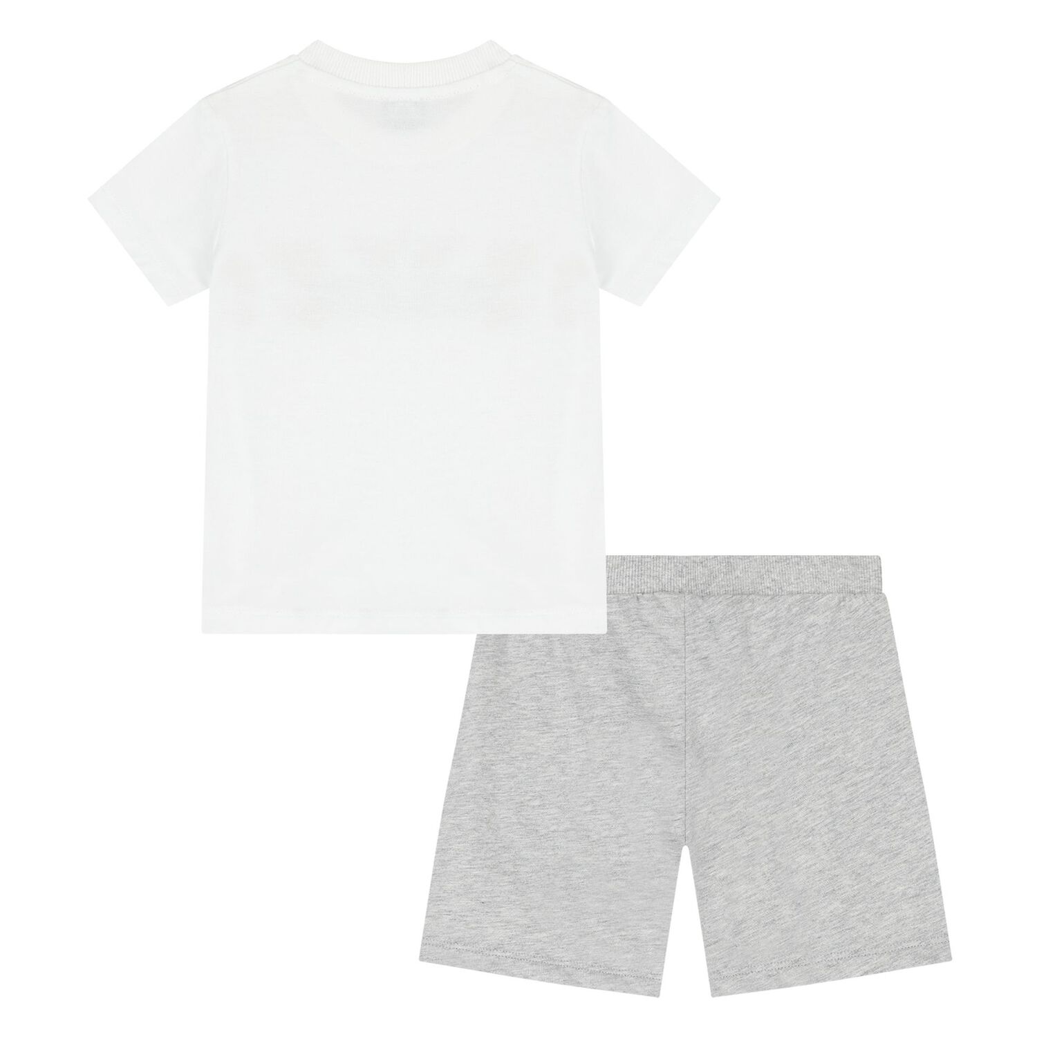 Younger White & Grey Teddy Bear Logo Shorts Set, 2, hi-res