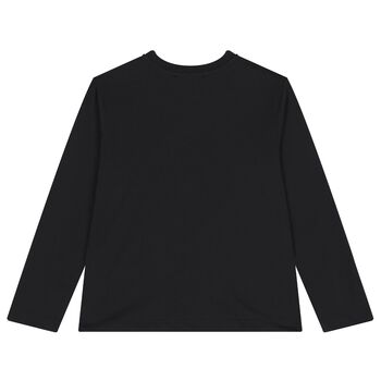 Black Logo Long Sleeve Top