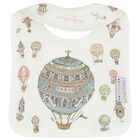 طقم هدية قماط ومريلة بطبعة البالون باللون الأبيض, 1, hi-res