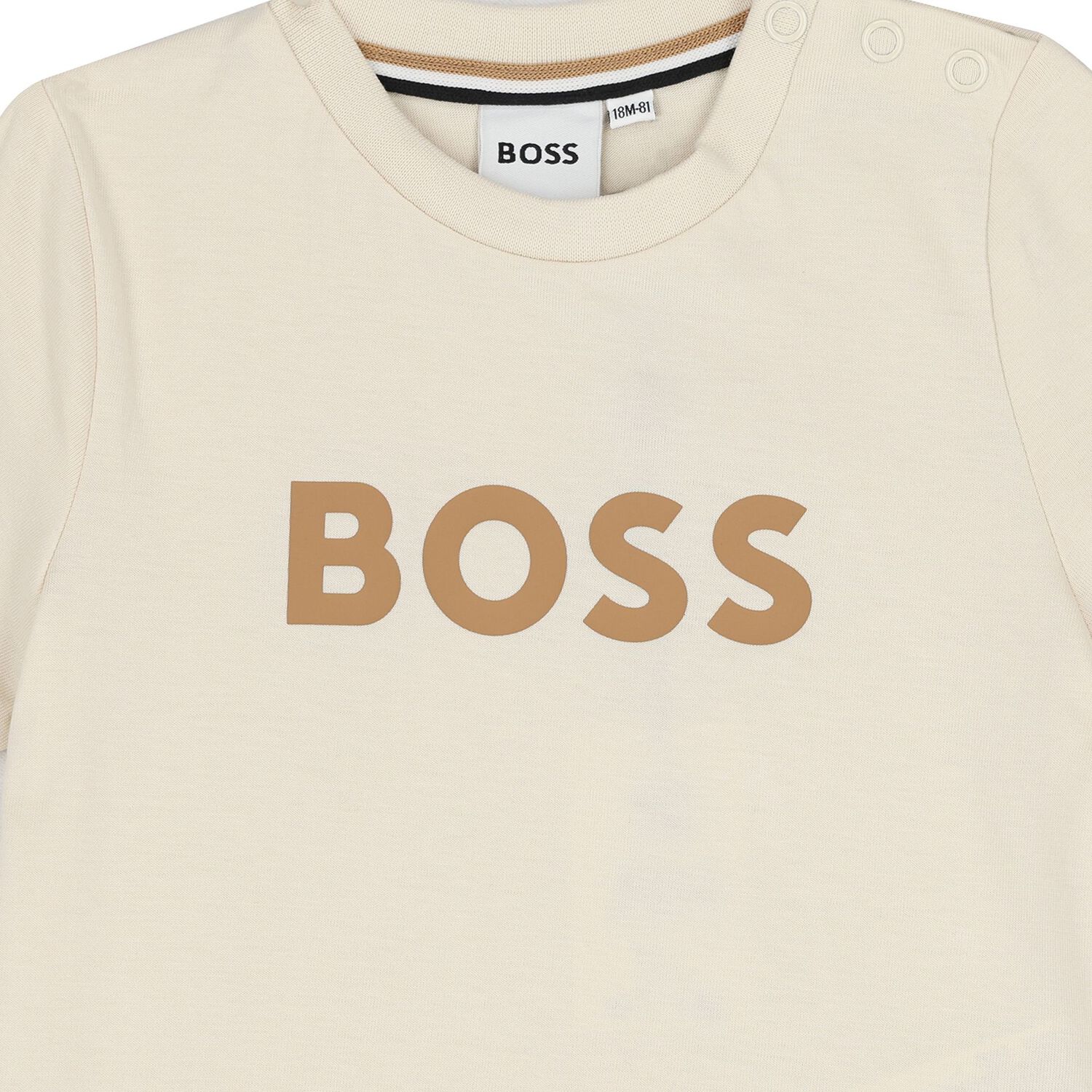 Younger Boys Beige Logo T-Shirt, 1, hi-res