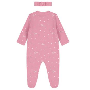 Baby Girls Pink Heart Babygrow Gift Set, 1 Baby Girls Pink Heart Babygrow Gift Set
