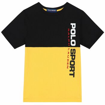 Older Boys Yellow & Black Logo T-Shirt