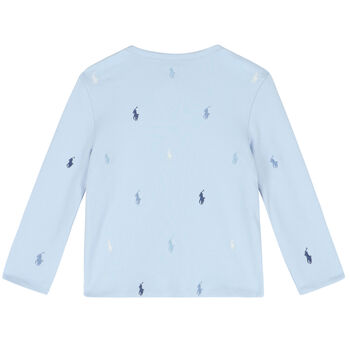 Baby Boys Blue & White Reversible Logo Jacket
