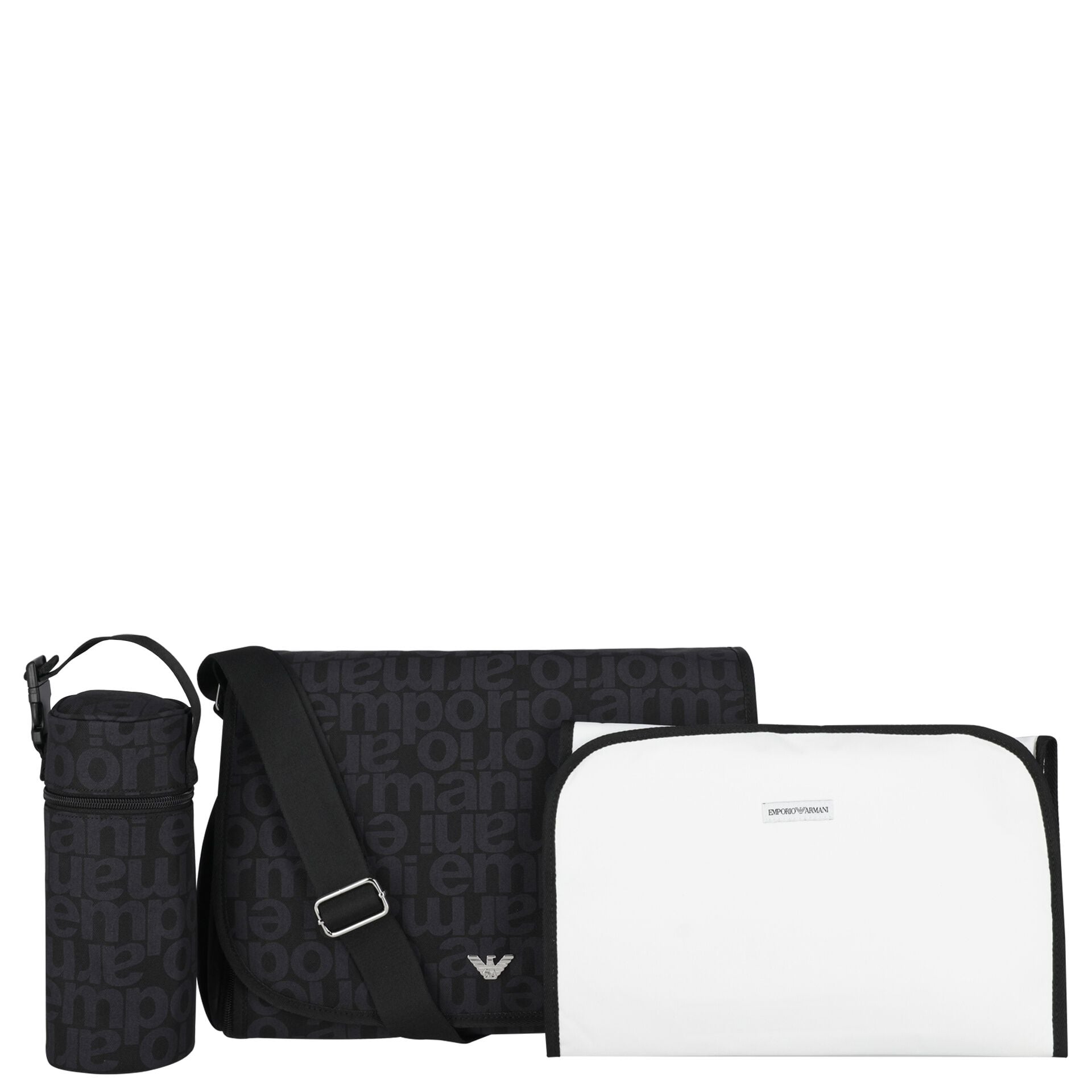 Emporio Armani Black Logo Baby Changing Bag | Junior Couture USA