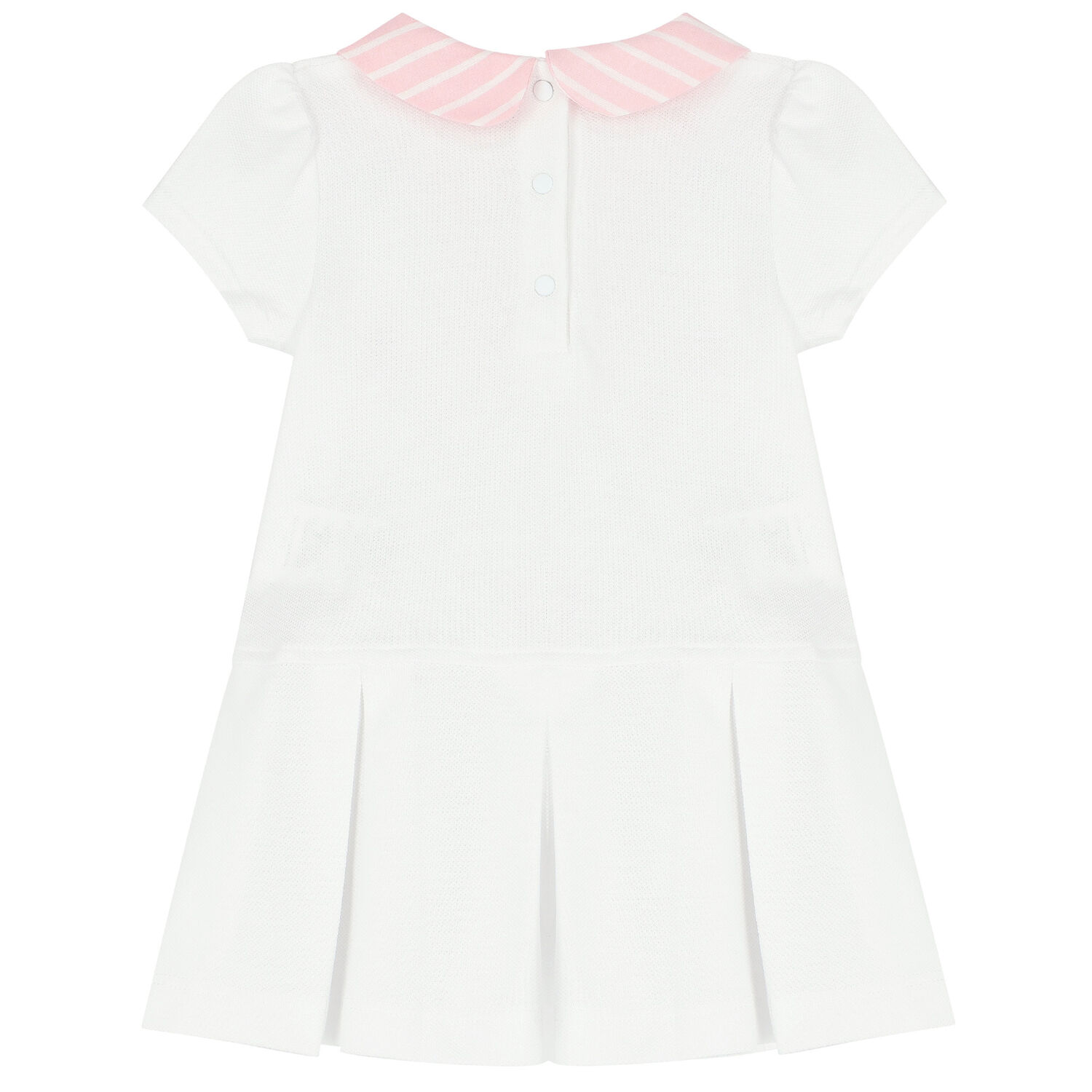 Younger Girls White Logo Polo Dress, 1, hi-res