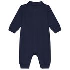 Baby Boys Navy Logo Romper, 1, hi-res