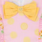 Girls Pink & Yellow Ruffled Dress, 1, hi-res