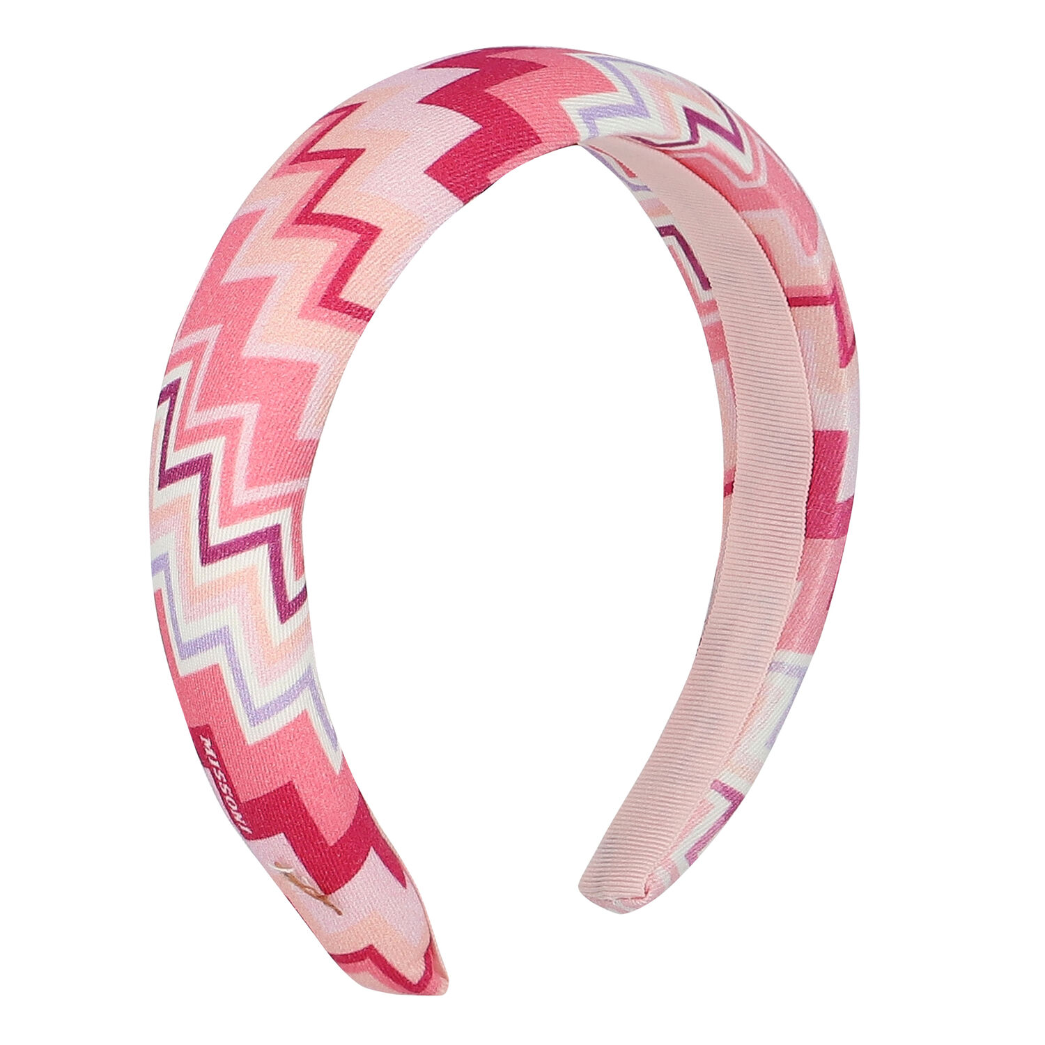Missoni Kids Girls Pink Zigzag Striped Headband | Junior Couture