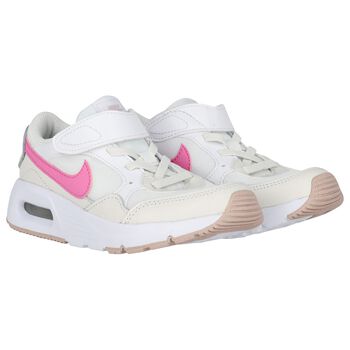 Girls White & Pink Nike Air Max Trainers