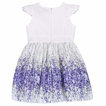 Girls Ivory & Purple Dress