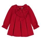 Younger Girls Red Bow Dress, 1, hi-res