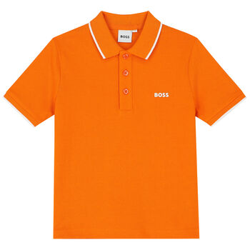 Boys Orange Logo Polo Shirt