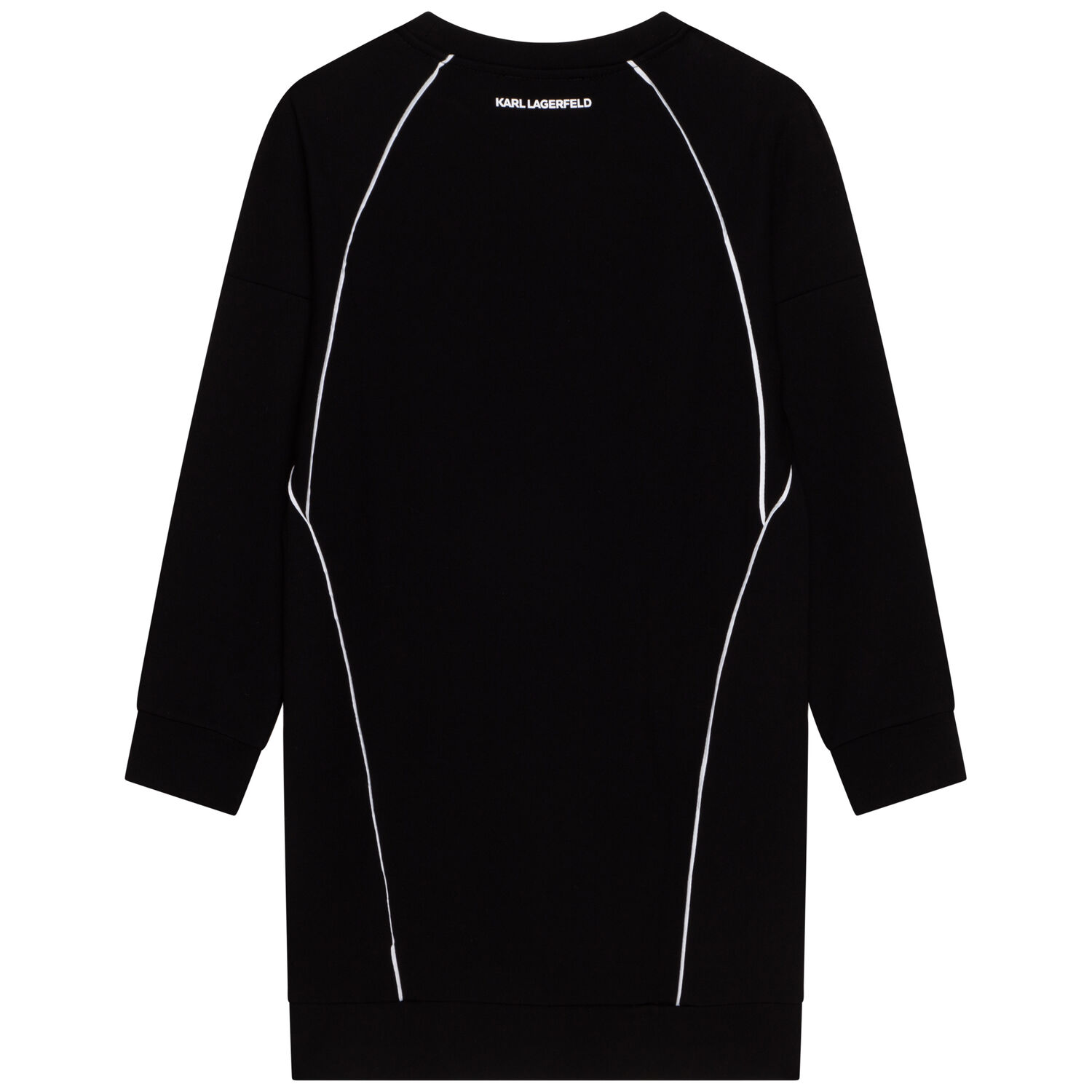 فستان سويت شيرت بالشعار باللون الأسود, 2, hi-res