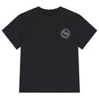 Boys Black Logo T-Shirt, 1, hi-res
