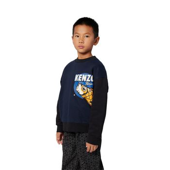 Boys Navy Blue Logo Sweatshirt