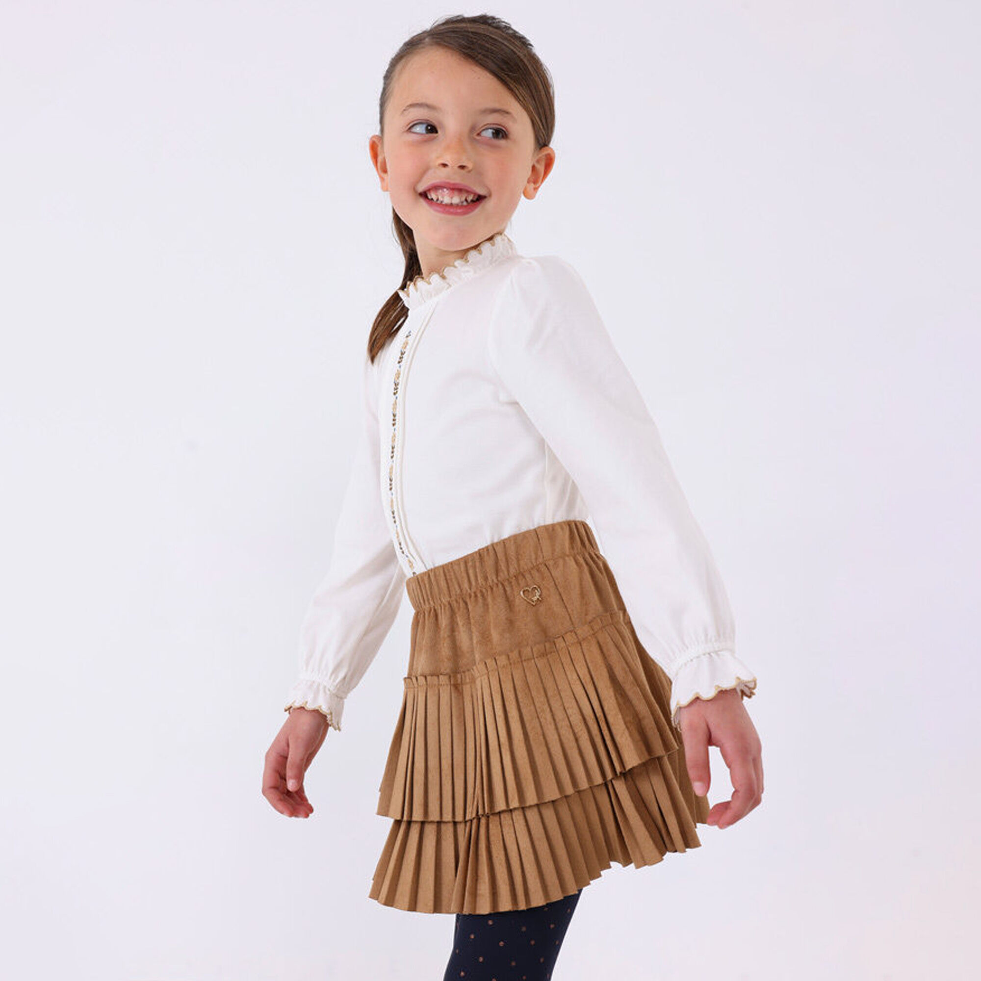 Girls beige skirt best sale