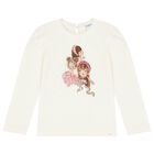 Girls Ivory Long Sleeve Top, 2, hi-res