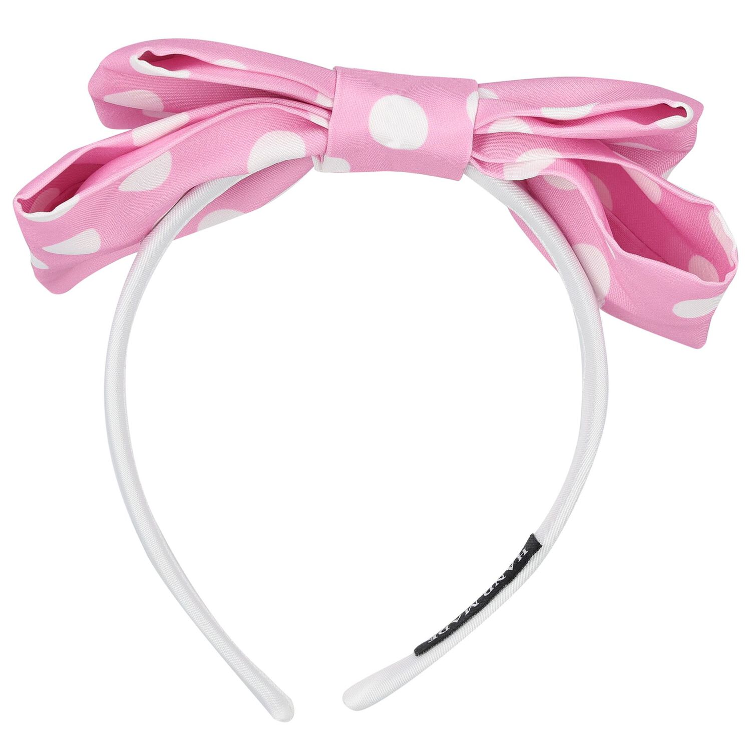 Girls Pink & White Bow Headband, 1, hi-res