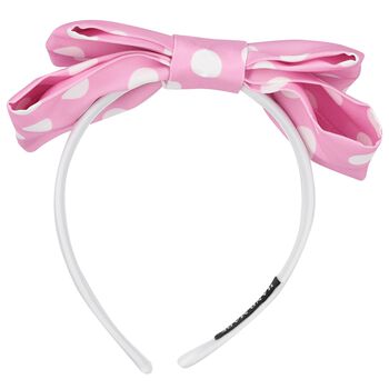 Girls Pink & White Bow Headband