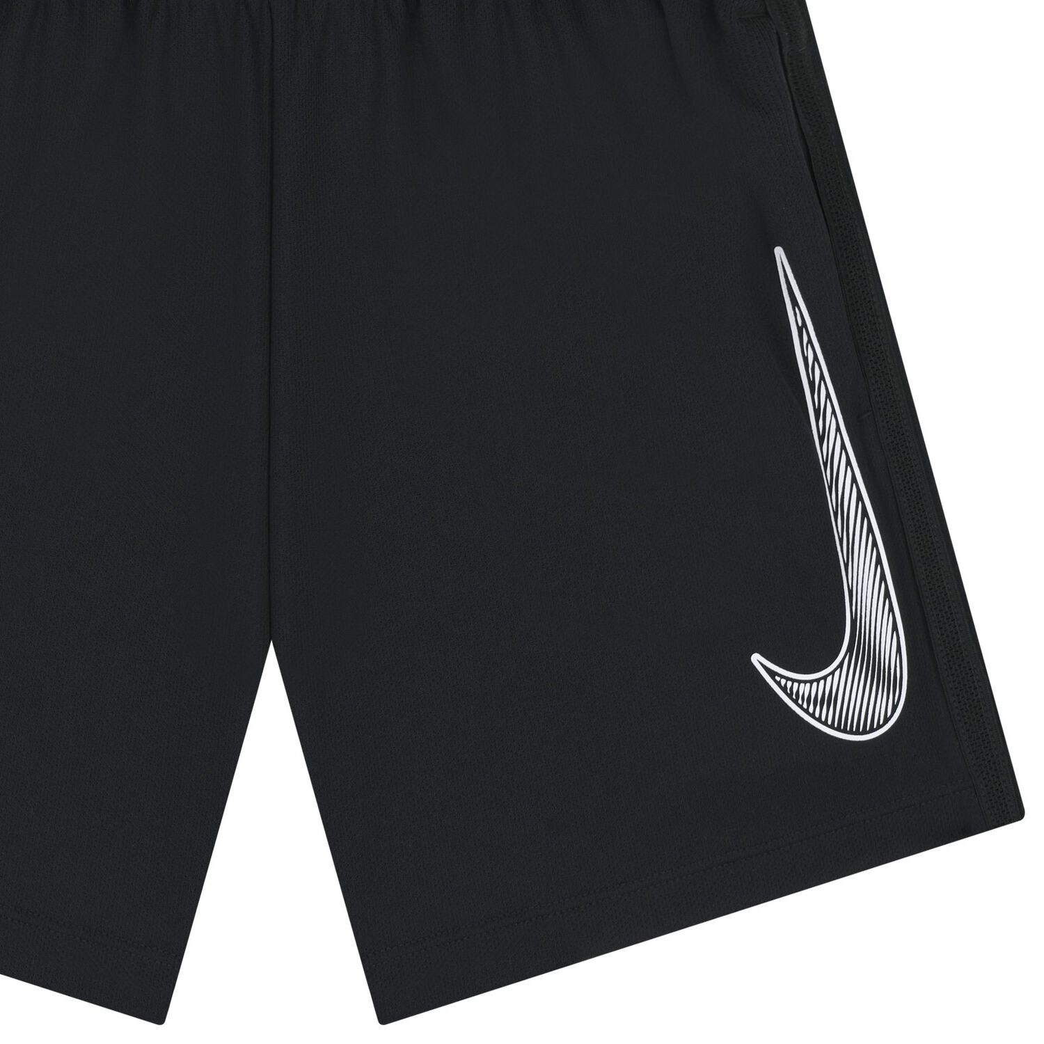 Boys Black Logo Shorts, 1, hi-res