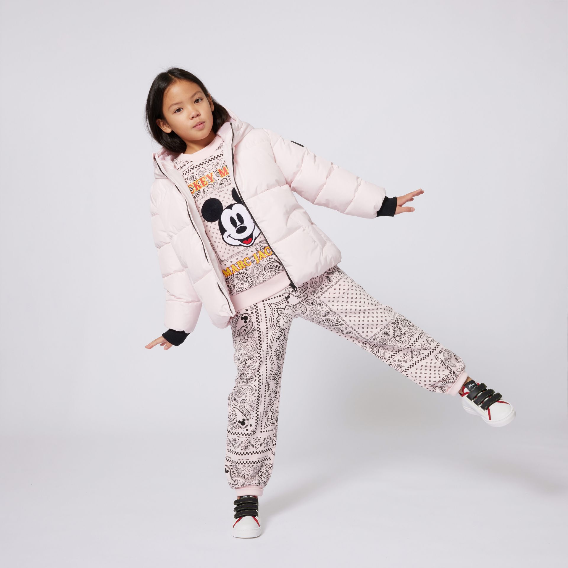 MARC JACOBS Girls Pink Logo Puffer Jacket | Junior Couture