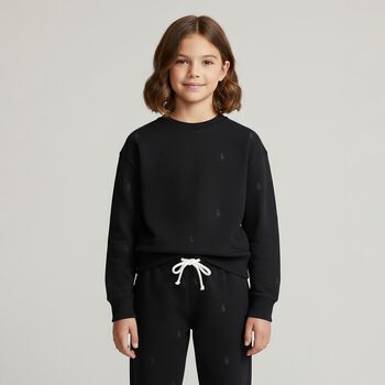 Girls Black Logo Sweatshirt
