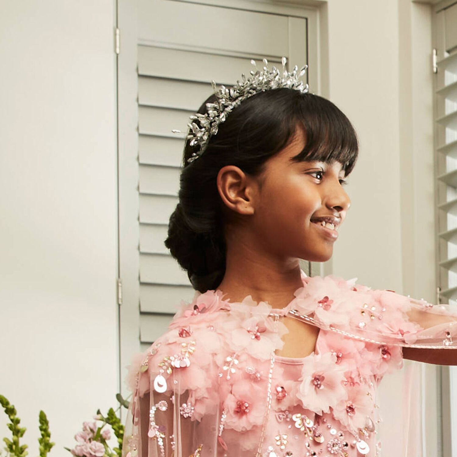 Girls Silver Embellished Headband, 3, hi-res image number null