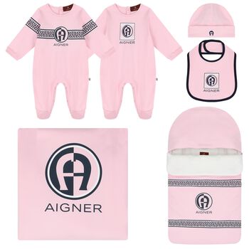 Baby Girls Pink Logo Baby Set