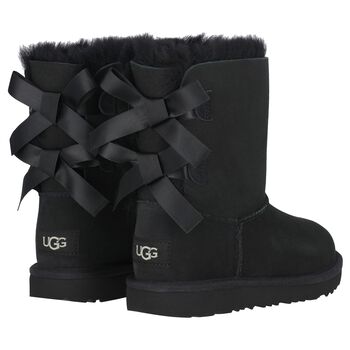 Girls Black Bailey Bow II Suede Boots