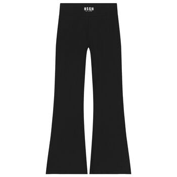 Girls Black Logo Leggings