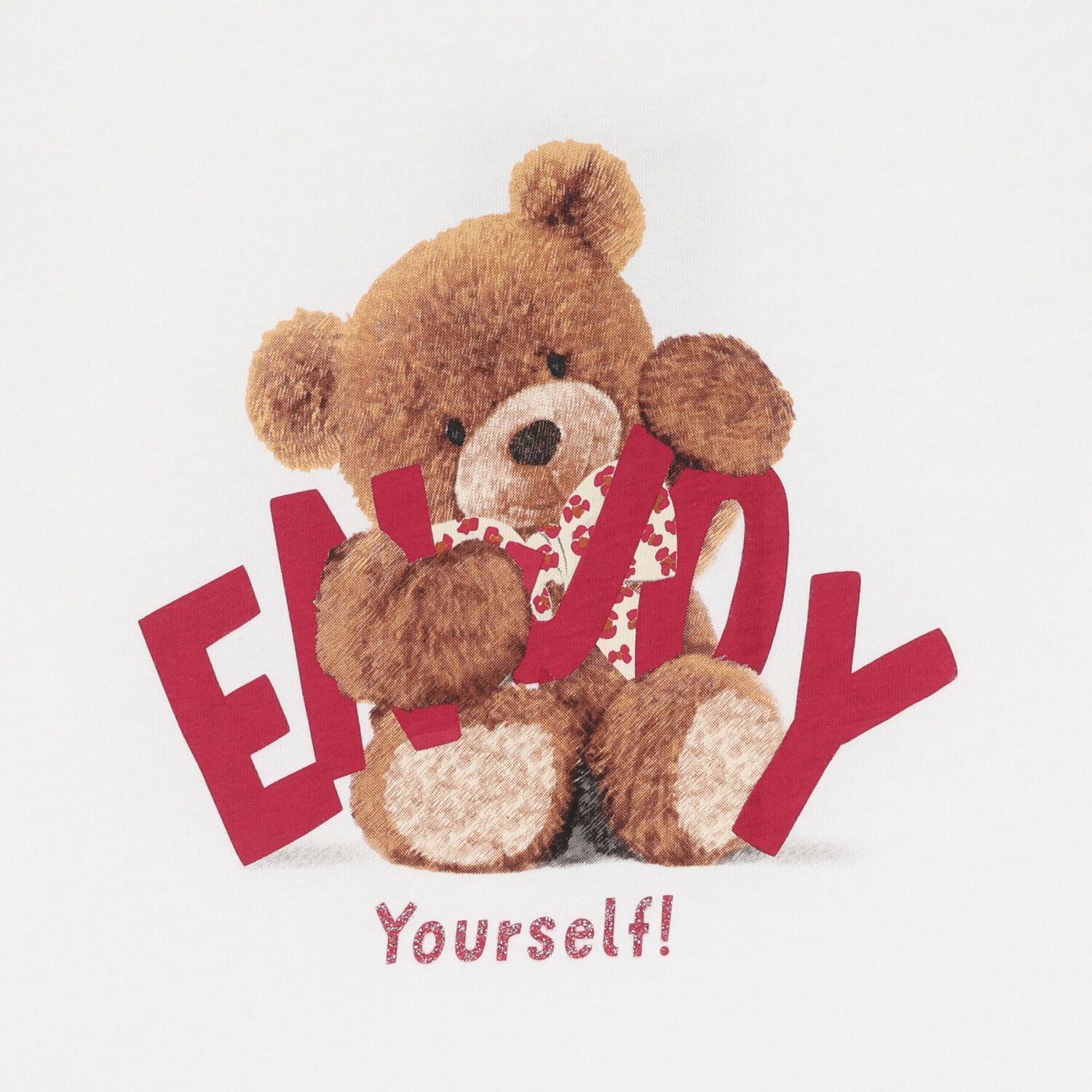 Girls White Teddy Bear Long Sleeve Top, 2, hi-res