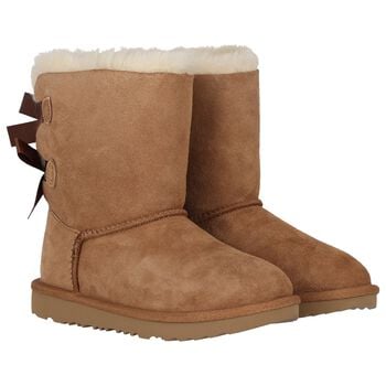 Girls Chestnut Brown Bailey Bow II Suede Boots