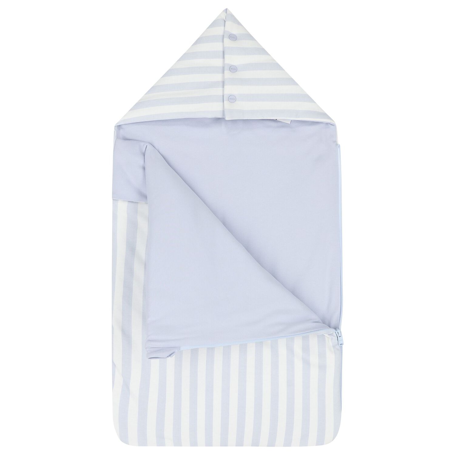 Baby Boys White & Blue Striped Logo Nest, 2, hi-res
