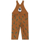 Younger Boys Brown Bear Dungaree, 1, hi-res