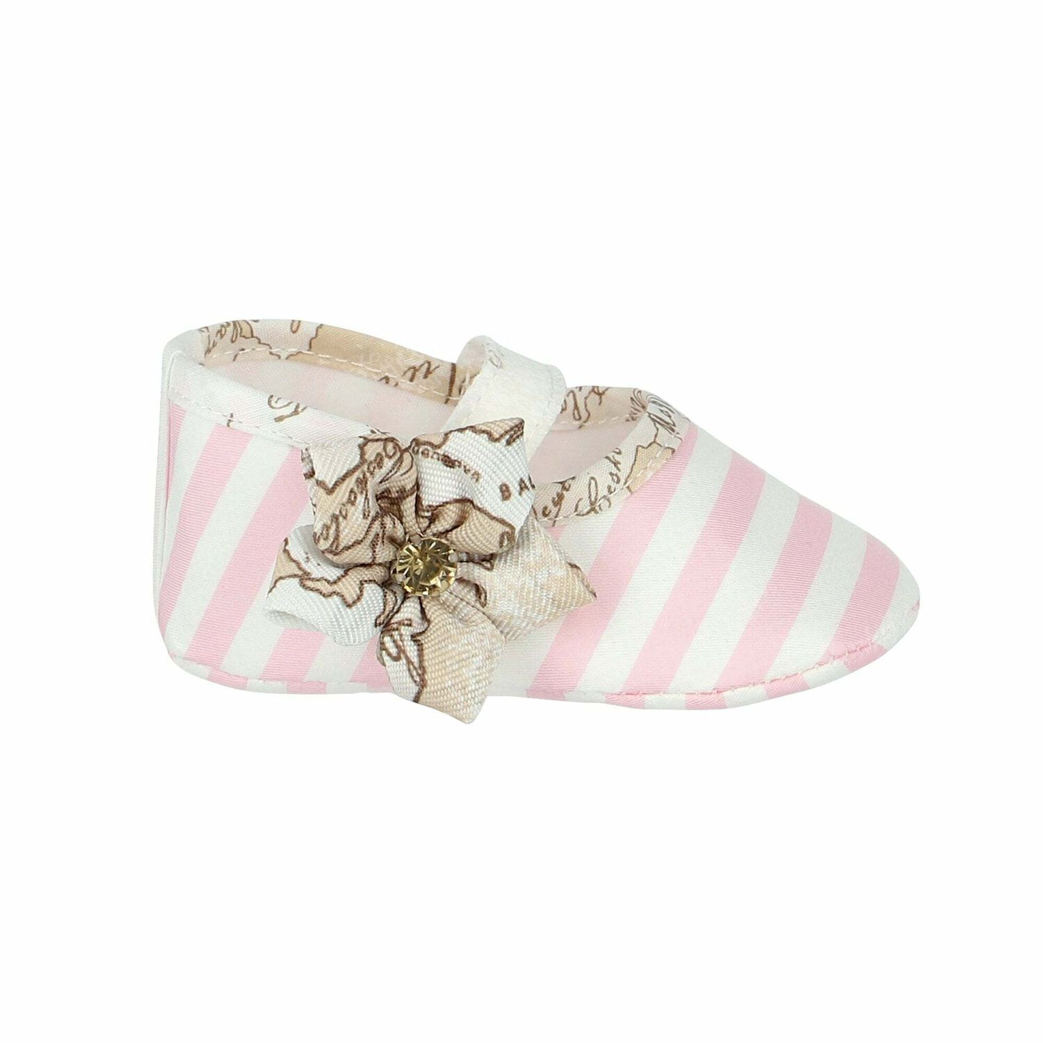Baby Girls Pink & Ivory Geo Map Pre Walker Shoes, 1, hi-res image number null