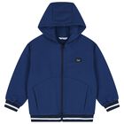 Boys White, Blue & Navy Blue Racing Car Tracksuit ( 3 Piece ), 2, hi-res