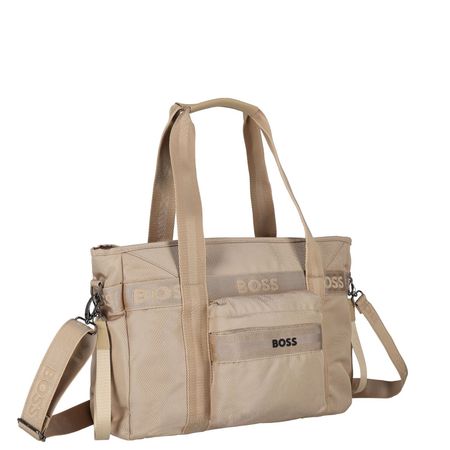 Beige Logo Baby Changing Bag, 1, hi-res
