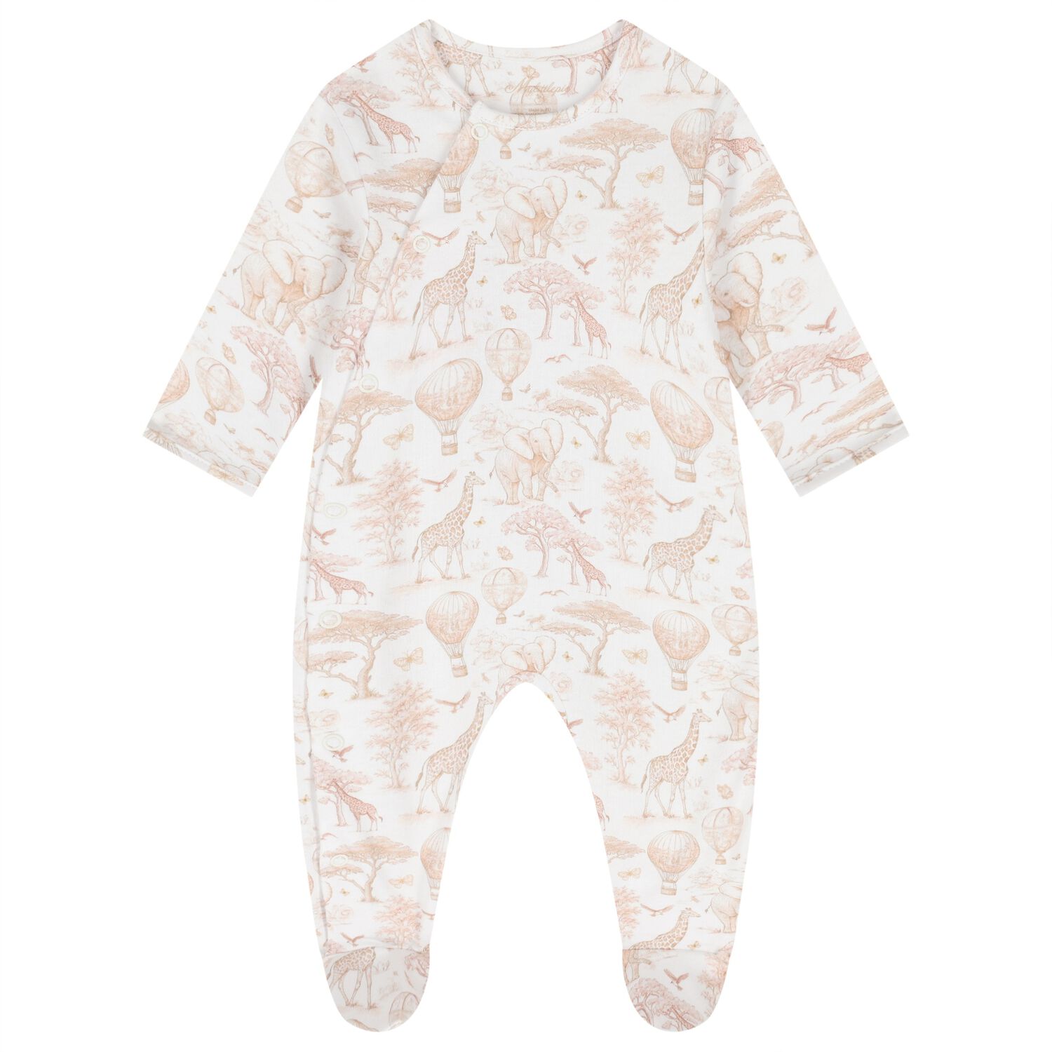 White & Beige Africa Babygrow, 2, hi-res