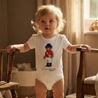 Baby Girls White Polo Bear Bodysuit, 1, hi-res