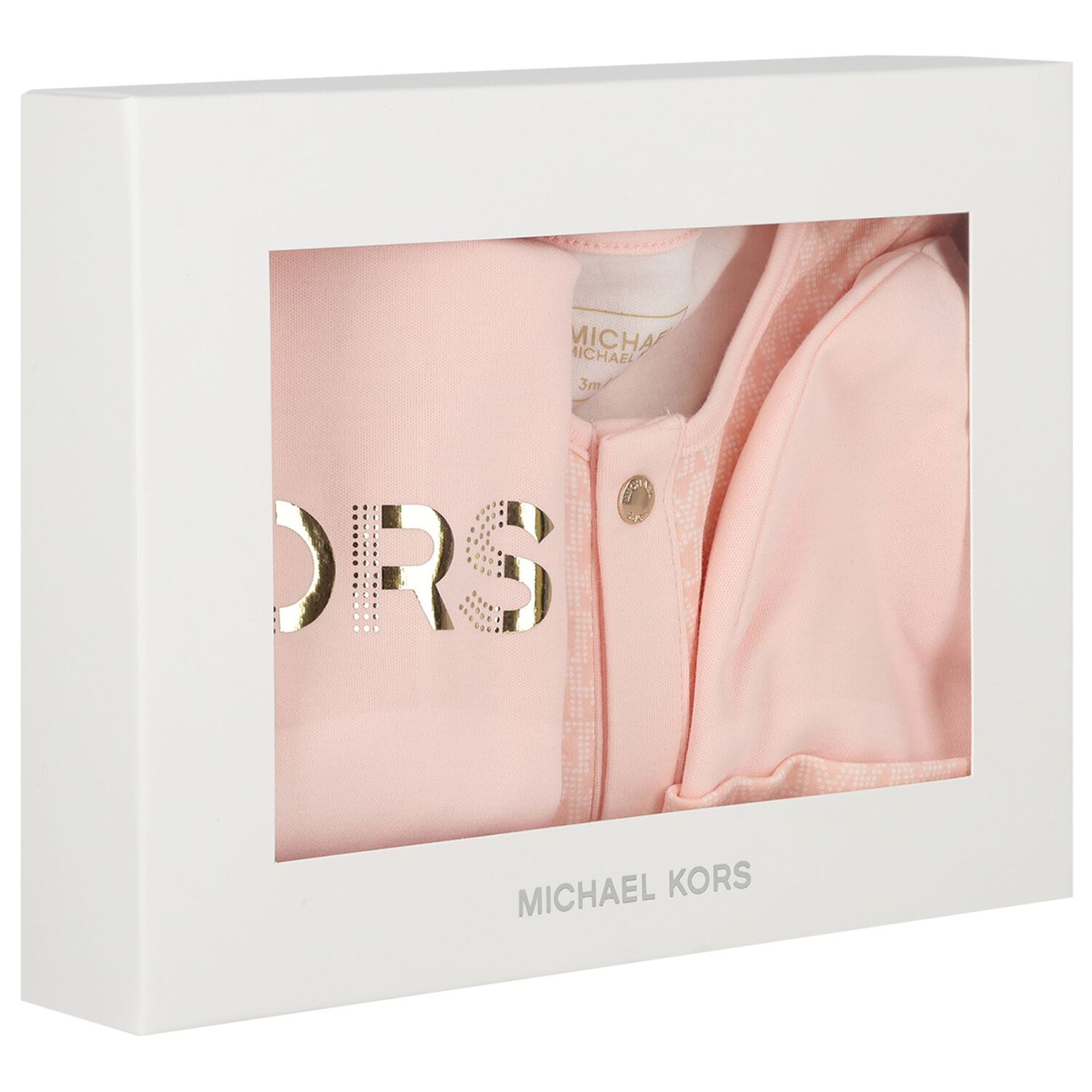 Baby Girls Pink Logo Babygrow Gift Set, 2, hi-res