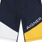 Younger Boys Navy Logo Shorts, 1, hi-res