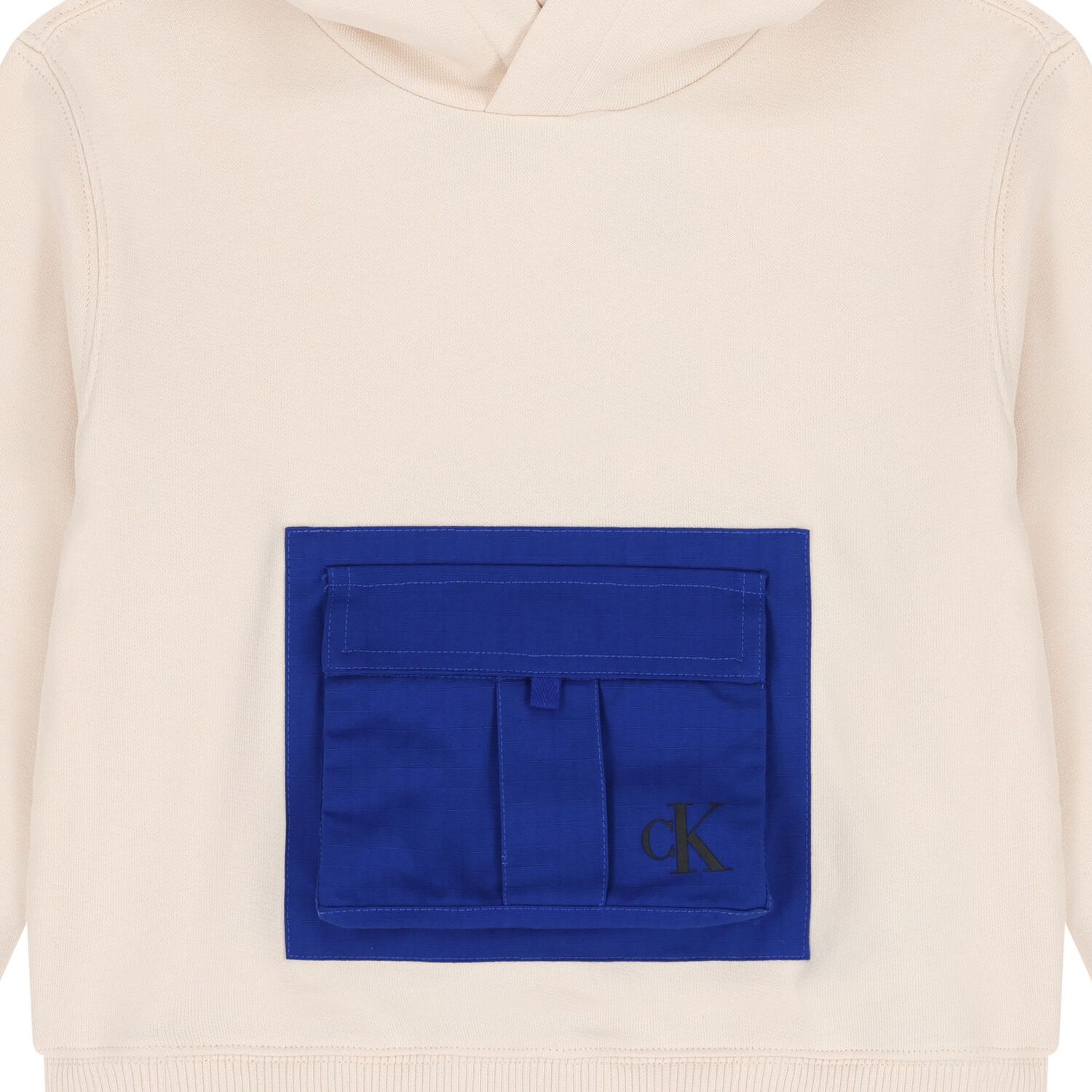 توب اولاد هودى بالشعار باللون البيج والازرق , 1, hi-res