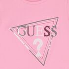 Girls Pink Embellished Logo T-Shirt, 3, hi-res